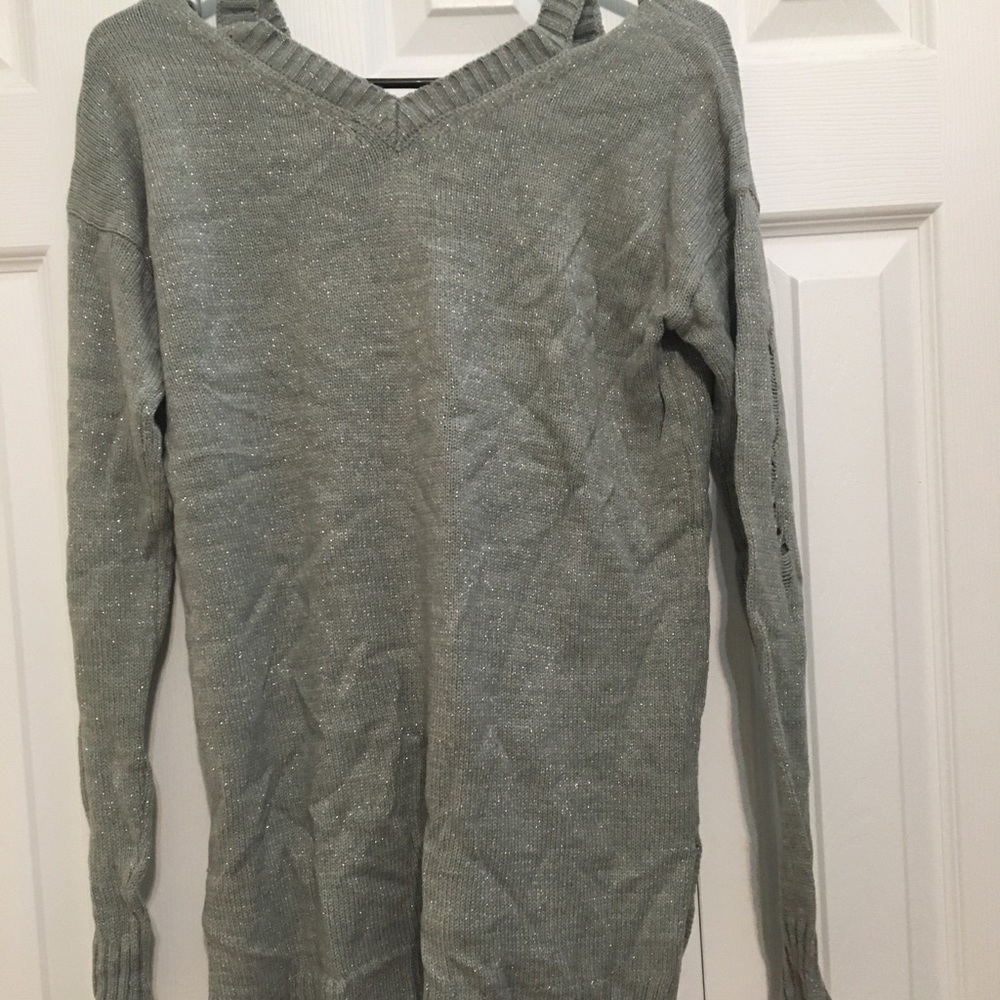 Gray sweater. Ripped design new. - Picture 2 of 3